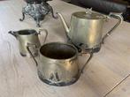 Antieke Engelse theepot / melkkannetje/suikerpot(verzilverd), Overige materialen, Gebruikt, Overige typen, Ophalen of Verzenden