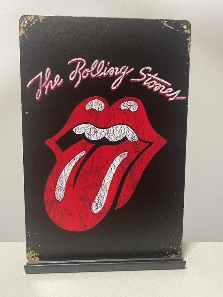 The Rolling Stones metalen reclamebord (Old Look), Verzamelen, Muziek, Artiesten en Beroemdheden, Nieuw, Poster, Artwork of Schilderij