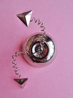 jwg Vintage 80s Memphis art deco design broche zilver klr, Ophalen of Verzenden, Overige materialen, Broche