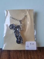 Zilverkleurige Ketting met Motor Hanger, Sieraden, Tassen en Uiterlijk, Met hanger, Nieuw, Ophalen of Verzenden, Zilver