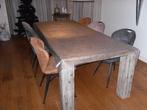 Eettafel Bassano acaciahout rough warm grey 250x105, Ophalen, 50 tot 100 cm, Zo goed als nieuw, Vijf personen of meer