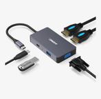 A-Konic USB-C Laptop Docking Station + USB-C kabel - ZGAN, Ophalen of Verzenden, Zo goed als nieuw, Docking station, Laptop