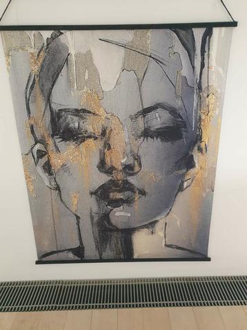 Wanddoek "Painting Woman Grey" 140x170cm  (nog nieuw).