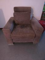 Industriële fauteuil geschuurd pilotenleder hoofdsteun bruin, Huis en Inrichting, Fauteuils, Gebruikt, 75 tot 100 cm, Metaal, 75 tot 100 cm