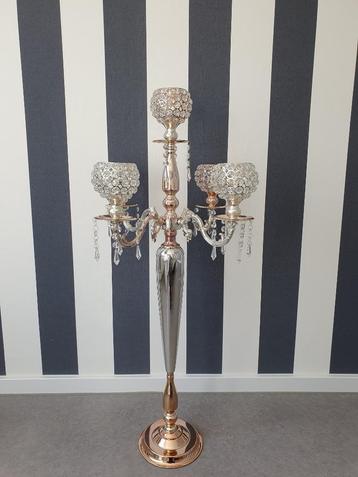 Kristallen Gouden kandelaar met 5 armen beschikbaar voor biedingen