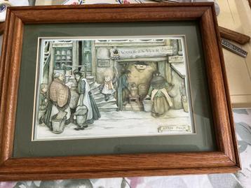 Anton Pieck Schilderij - Wintertafereel beschikbaar voor biedingen