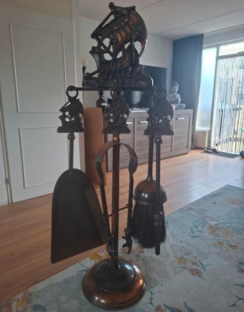 Antiek Haardstel met Scheepsmotief, Antiek en Kunst, Antiek | Woonaccessoires, Ophalen