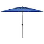 Knik parasol 3-laags met aluminium paal gratis bezorgd, Tuin en Terras, Nieuw, Kantelbaar, Ophalen of Verzenden, Stokparasol