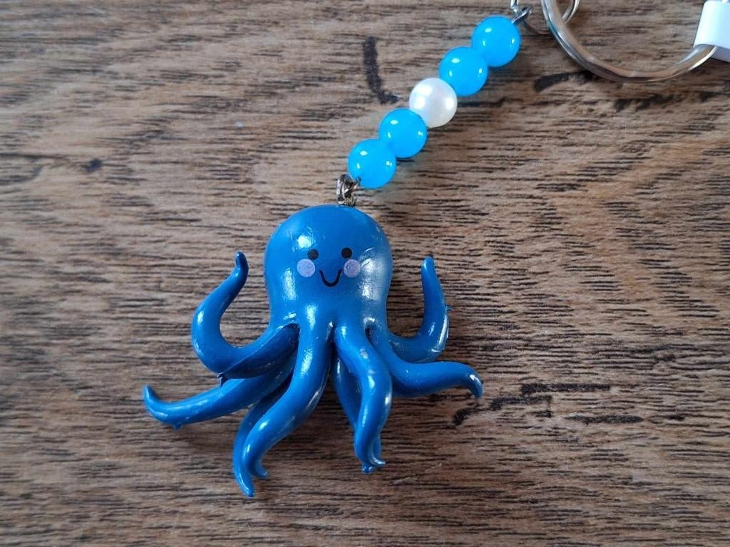 Sleutelhanger : Blauwe Octopus !!, Info@keycharms.nl, Dier of Natuur, Nieuw, Medemblik