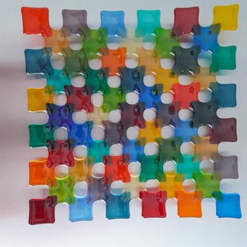 Glazen schaal, kunst, glasfusing Marijke Kuiphuis beschikbaar voor biedingen