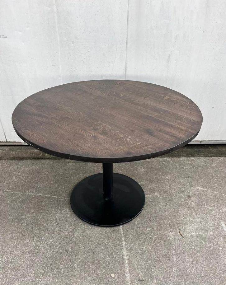 5 stuks horeca restaurant tafels rond 110 cm massief eiken, Antiek en Kunst, Antiek | Meubels | Tafels, Ophalen