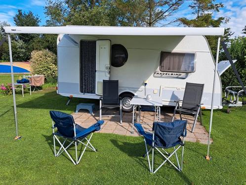 Tec bj2011) Travelbird 380 Mover Cassetteluifel Voortent, Caravans en Kamperen, Caravans, Particulier, tot en met 4, Rondzit, Dwarsbed