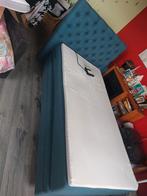 hoog laag bed boxspringmodel, Huis en Inrichting, Blauw, 90 cm, Gebruikt, Eenpersoons