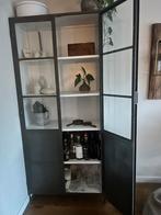 Metalenkast / vitrinekast met glazen deuren - 90x40x200 cm, Ophalen, Gebruikt, 50 tot 100 cm, Glas