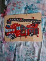 Puzzel brandweerauto (houten met knopjes), Ophalen of Verzenden, Jongen of Meisje