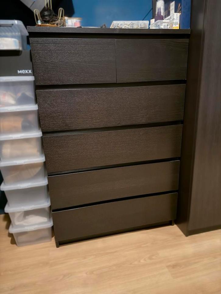 IKEA Malm ladekast zwartbruin, Huis en Inrichting, Kasten | Ladekasten, Zo goed als nieuw, 50 tot 100 cm, 25 tot 50 cm, Overige materialen