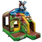 Springkussen Boerderij met Glijbaan (4x3m) – Huren, Verzenden, Zo goed als nieuw, Overige