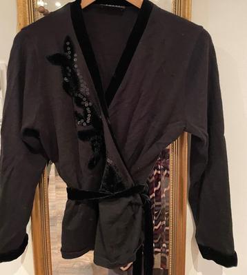 Tuzzi wollen zwart wikkel vest maat L beschikbaar voor biedingen