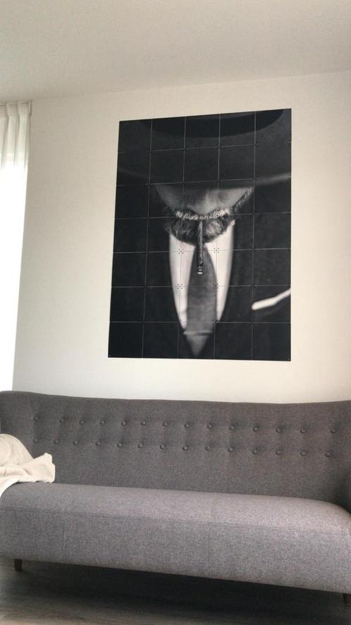 IXXI - man met hoed - zwart/wit  - 100 x 140 cm, Huis en Inrichting, Woonaccessoires | Schilderijen, Tekeningen en Foto's, Zo goed als nieuw