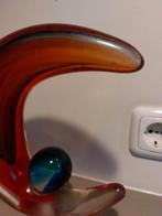 Glazen sculptuur zon & maan – Murano-stijl – ca. 25 cm, Gebruikt, Onbekend, Ophalen of Verzenden, Onbekend