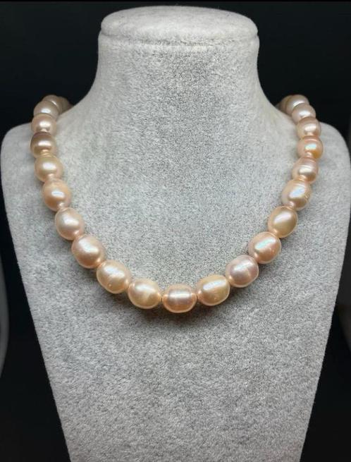 Echte zoetwaterparel ketting met zilveren sluiting, Sieraden, Tassen en Uiterlijk, Kettingen, Nieuw, Zilver, Zilver, Met edelsteen