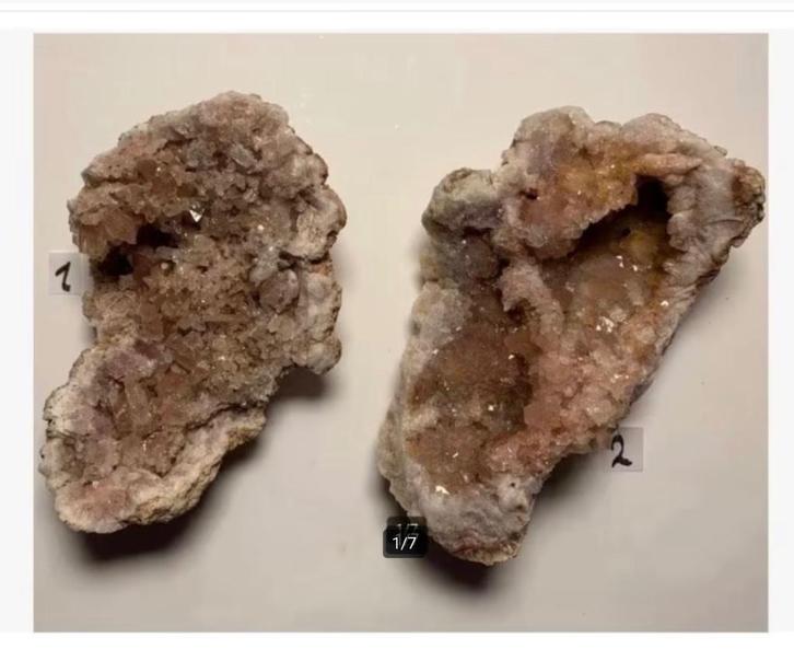 Korting: 2 x Roze Amethist mineraal, pr.p.stuk, Verzamelen, Mineralen en Fossielen, Ophalen of Verzenden