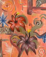 Bloemen abstract schilderij, Antiek en Kunst, Kunst | Schilderijen | Modern, Ophalen of Verzenden