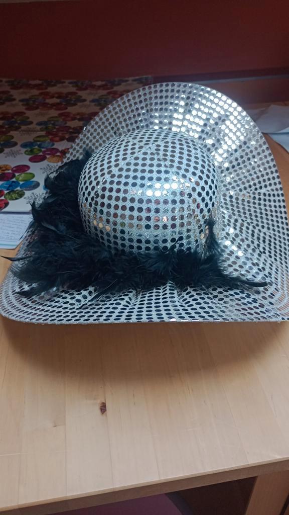 NIEUW Hoed: zilver/wit met zwarte veren - glitter - one size, Kleding | Dames, Hoeden en Petten, Nieuw, Hoed, One size fits all