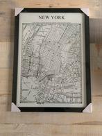 Zwarte lijst met kaart New York 55x75cm, Nieuw, Ophalen of Verzenden