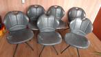 GRATIS ophalen: 6 grijze eettafel stoelen OPKNAPPER!!, Ophalen, Gebruikt, Metaal, Grijs