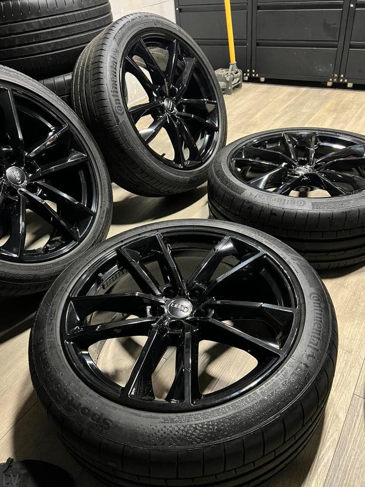 Originele Audi 20 inch velgen + Continental zomerbanden, Auto-onderdelen, Banden en Velgen, Banden en Velgen, Zomerbanden, 20 inch