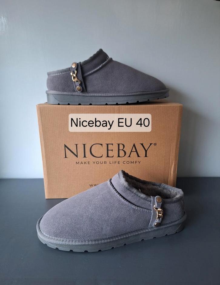 Nieuw Nicebay grijs met goud suède sloffen / low boots EU 40, Kleding | Dames, Schoenen, Nieuw, Lage of Enkellaarzen, Grijs, Ophalen of Verzenden