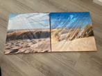 2 canvas schilderijen van het strand/duinen, Ophalen