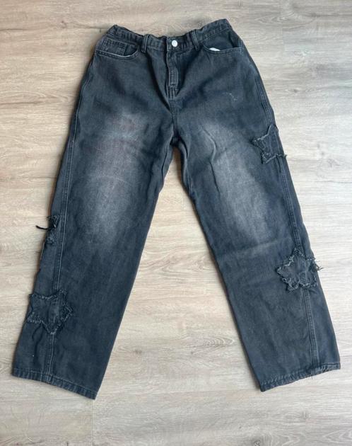 Y2K broek met sterren zwart, Kleding | Heren, Broeken en Pantalons, Nieuw, Maat 48/50 (M), Zwart, Ophalen