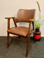 Vintage fauteuil jaren 60/70 retro Dutch Design skai stoel, Ophalen, Bruin, Hout, Nvt