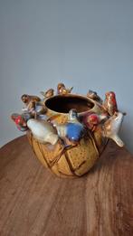 Bird vaas / plantenpot vogels Daan Kromhout, Ophalen of Verzenden, Zo goed als nieuw, Zilver, Overige materialen