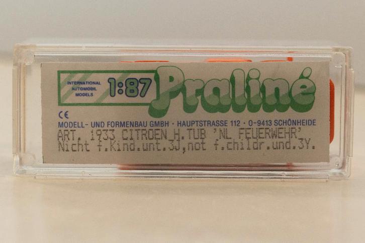 Praliné 1933 Citroen H Tub. NL Brandweer Nieuw in doos., Hobby en Vrije tijd, Modelauto's | 1:87, Nieuw, Auto, Overige merken