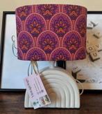 Sfeervolle vintage tafellamp! Lampenkap/ lampenvoet, Ophalen of Verzenden, Zo goed als nieuw, Rond, Minder dan 25 cm
