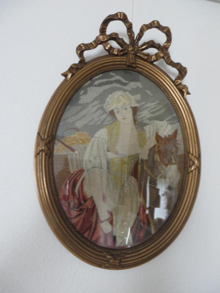 Antiek schilderij petitepoint borduurwerk, Antiek en Kunst, Kunst | Schilderijen | Klassiek, Ophalen of Verzenden