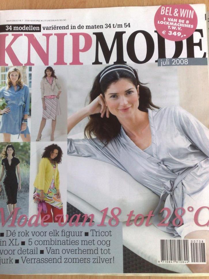 Knipmode juli nr. 7 / 2008, Hobby en Vrije tijd, Kledingpatronen, Zo goed als nieuw, Vrouw, Knipmode, Verzenden