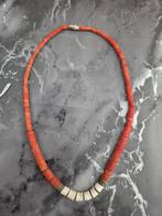 Vintage Koraal & Schelp Ketting, Ophalen of Verzenden, Gebruikt, Rood, Steen of Mineraal