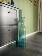 Glazen Flessen Decoratie 100 en 75 cm, Huis en Inrichting, Blauw, Ophalen of Verzenden, 75 cm of meer, Glas