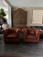 Vintage Chesterfield Fauteuils - Set, Mancave stoer, Gebruikt, 100 tot 125 cm, Chesterfield