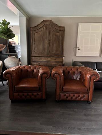 Vintage Chesterfield Fauteuils - Set beschikbaar voor biedingen