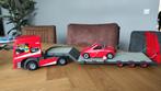 Playmobil oplegger met auto, Hobby en Vrije tijd, Modelbouw | Radiografisch | Auto's, Ophalen of Verzenden, Overige schalen