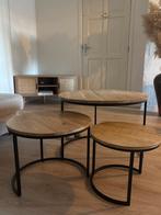 Set van 3 ronde salontafels, Huis en Inrichting, Tafels | Salontafels, Ophalen, Rond, 50 tot 100 cm, Zo goed als nieuw