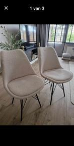 Eetkamerstoelen ecru teddy, Huis en Inrichting, Stoelen, Ophalen, Zo goed als nieuw, Overige kleuren, Twee
