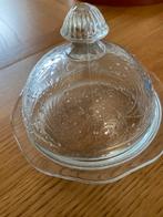 Klein GLAZEN KAAS STOLPJE doorsnee 15,5 cm/ helemaal GAAF!, Antiek en Kunst, Antiek | Glas en Kristal, Ophalen of Verzenden