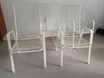 4 vintage draadframe tuinstoelen, Tuin en Terras, Ophalen, Gebruikt, Metaal, Stapelbaar
