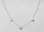 zilverkleurige ketting met vlinder bedeltjes, Ophalen of Verzenden, Nieuw, Zilver, Overige materialen